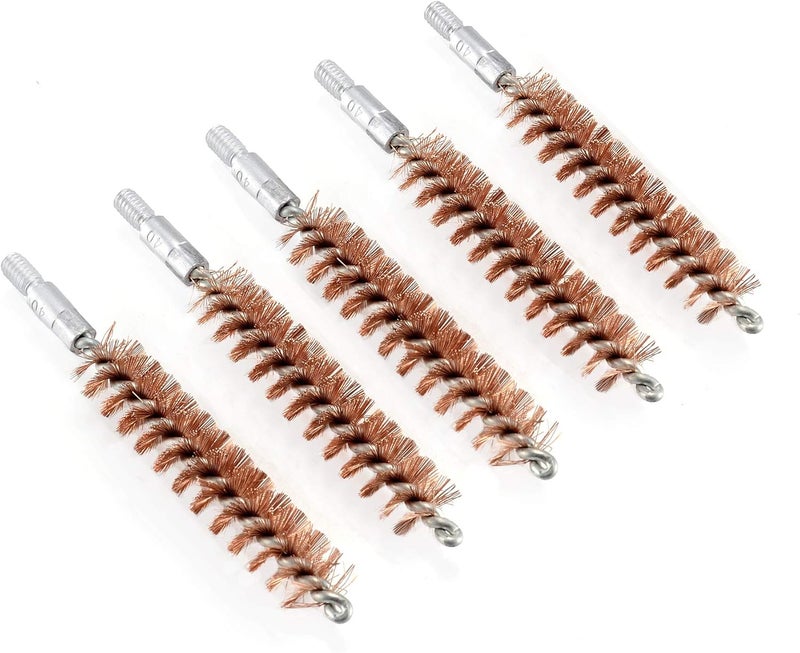 BOOSTEADY 5 Pcs Phosphor Bristle Bronze Bore Gun Cleaning Brush for Pistol Shotgun with 50 Professional Square Patches Multi-Caliber - Image 1
